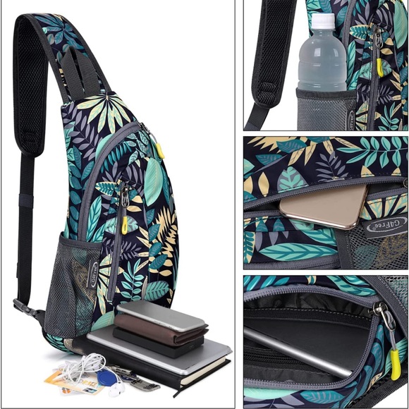 G4Free crossbody sling bag, tropical leaf, EUC - Picture 7 of 7